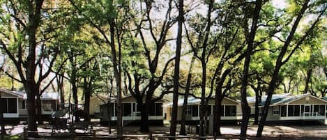 The resort has a cute little community of cottages!