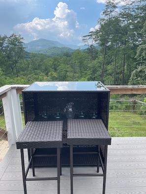 Outdoor bar on lower deck