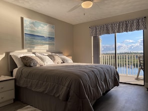 King Bed with an intracoastal view.