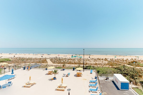 Vue sur la plage ou l’océan