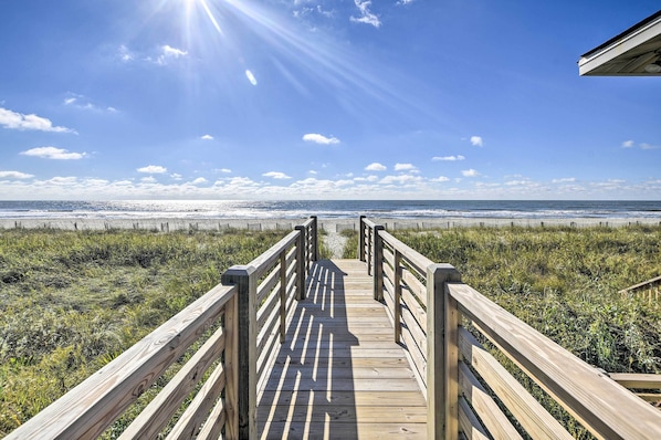 Holden Beach Vacation Rental | 3BR | 2BA | Stairs Required to Enter