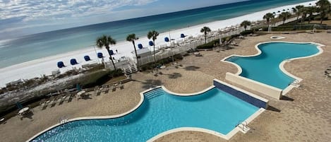 Million dollar beach views - the best on the Gulf Coast! Beach just steps away!