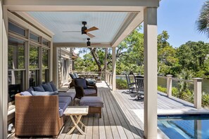 Pool deck overlooking the lagoon