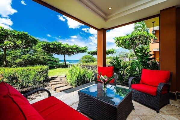 Relax on the patio to the sounds of the ocean