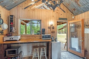 The camp kitchen has everything you need to make meals