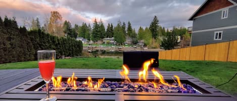 Enjoy a drink with a view of the lake