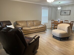 Living room from the front door entry