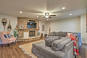 Den | Lower Level | Fireplace