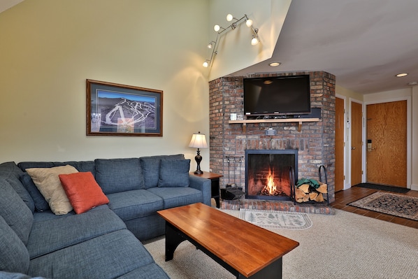 Our cozy three bedroom condominium is located a short distance from skiing and golfing in Killington and features a cozy living area with wood burning fireplace.