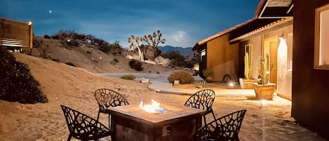 Fire pit star gazing desert style.