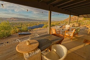 Dining al fresco with extraordinary views of the valley.