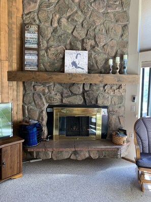 Gas fireplace in living room