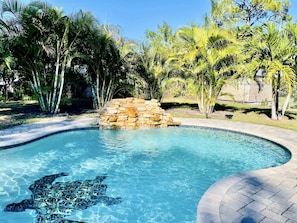 Enjoy the crystal clear private heated pool!