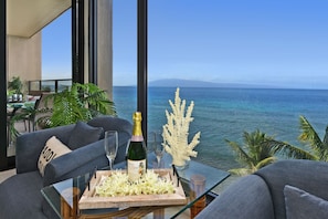 Mahana 705 living room with ocean view 1