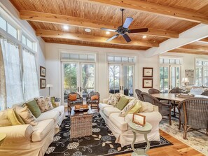 Additional Sitting Room with TV Just off Kitchen and Dining Area at 30 Canvasback