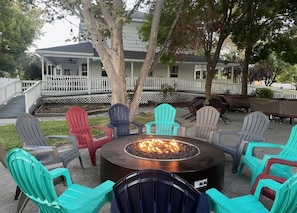 Fire Pit on large open patio area
