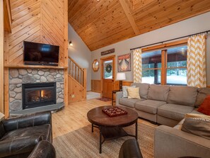 Open Living area with Gas Fireplace