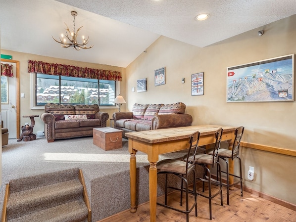 Large living and dining area