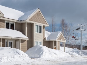 View of Townhouse during the Winter next to the trail