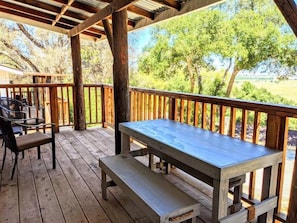 Shared porch with view of the valley