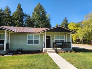 Unit D is an end unit of a 4 plex. Porch seating for two.