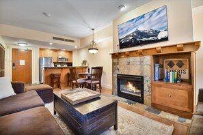 Wind down by the fireplace after an adventurous day on the mountain