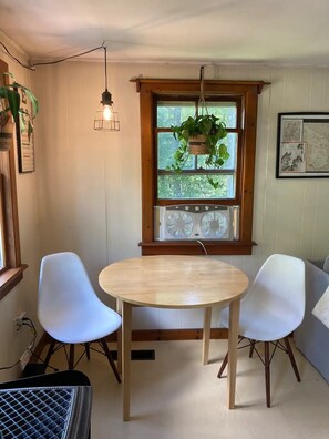 Small dining area and workspace.