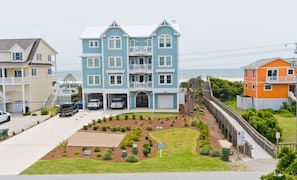 View of the ocean from the upper decks.  Walkway right across the street.