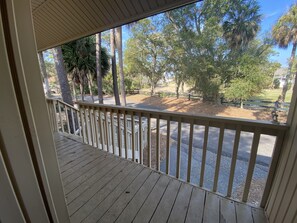 Porch looking toward 1st Green - Watch for flying golf balls! 