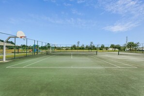 Tennis and basket ball courts are available at the park too!