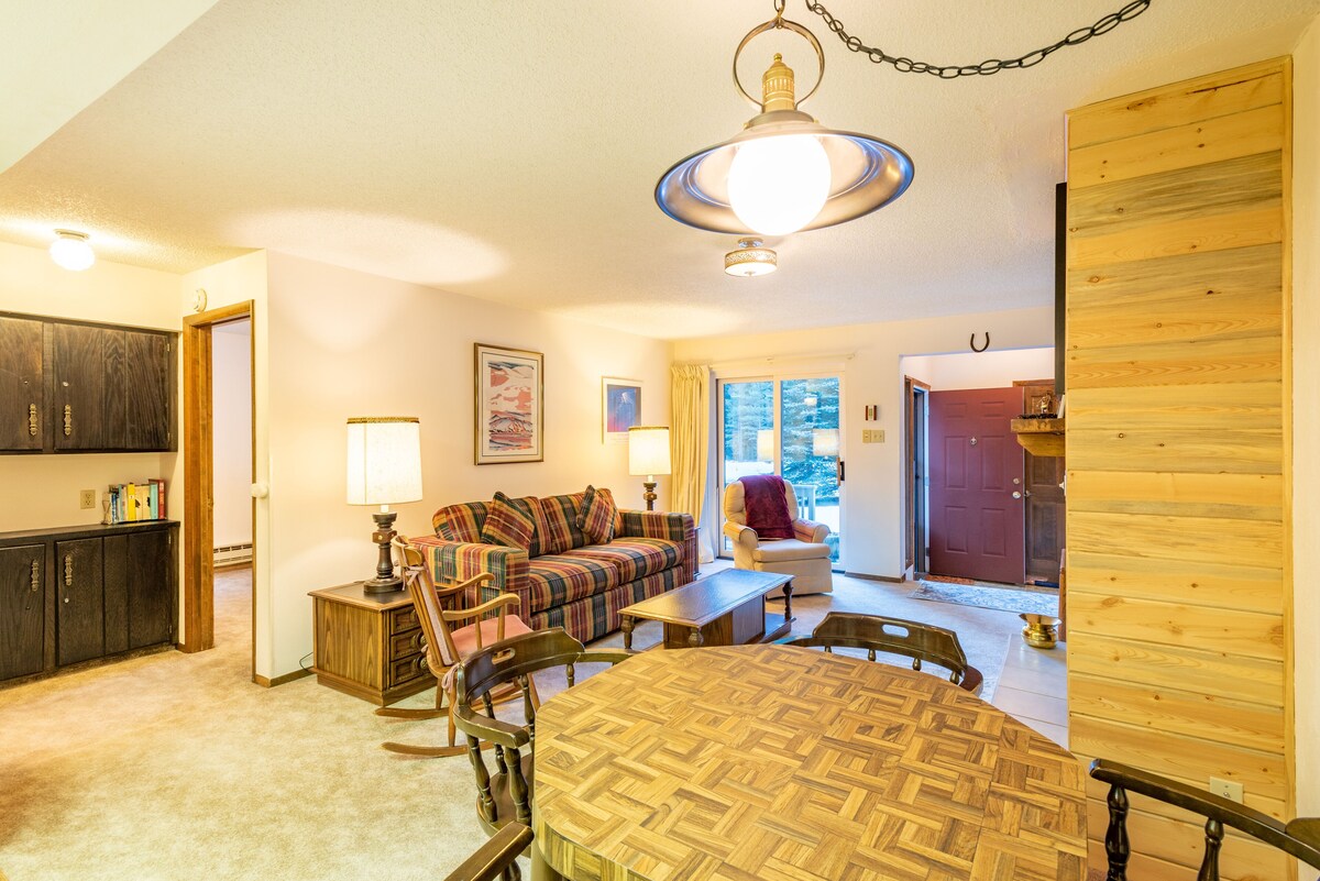 Cozy Ski-in/Walk-out condo, free wifi, & parking, great deck