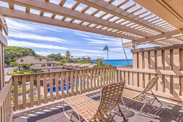 Lanai Living just off the main bedroom of this Maui Vacation ren