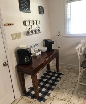 Coffee bar in kitchen 