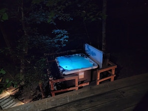 Spa just off the main deck is open year round!