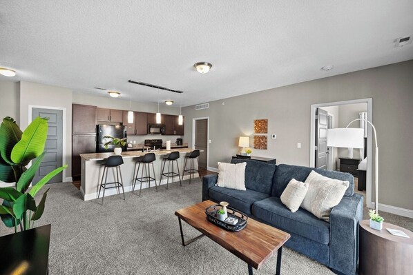 You'll love the open concept floor plan with the living room and kitchen flowing seamlessly together!