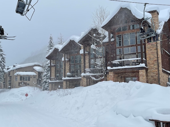 Elk Point 1 is the far left unit in this picture, steps from the lifts