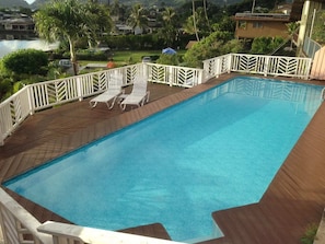 Take a dip in the refreshing 40’ x 16’ swimming pool! (Fully fenced for safety.)