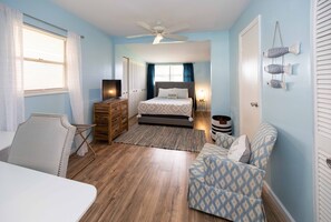 Spacious, comfortable designer master bedroom with plush memory foam matress!