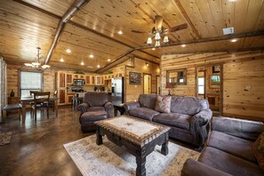 Open Concept Living Area with Large Vaulted Ceilings