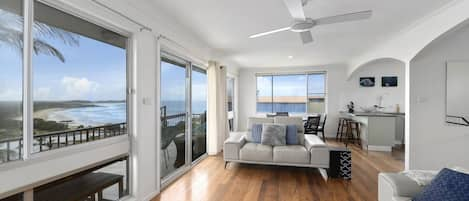 Homey Living Room With Ocean View