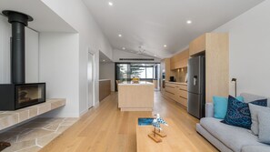 Open plan living - views from kitchen and undercover entertaining