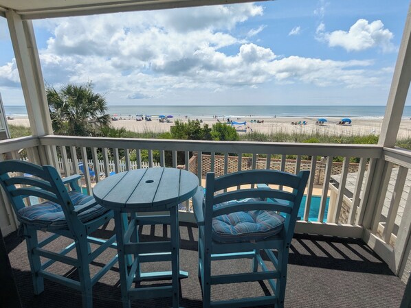 Private oceanfront balcony