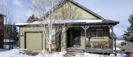 The front porch is the perfect place to relax after a bike ride or hike.