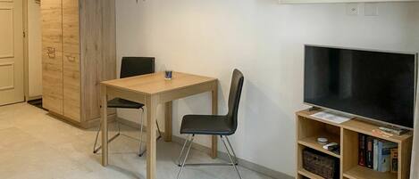 Table, Furniture, Property, Computer Desk, Chair, Desk, Wood, Interior Design, Shelf, Lighting