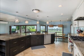 Kitchen view over living rm and dining rm