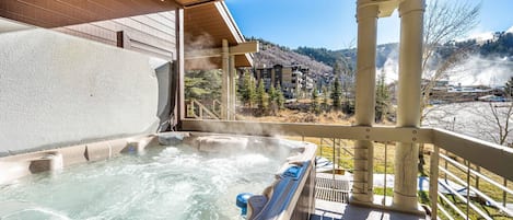 Relax in your brand new private hot tub while enjoying the magnificent vistas