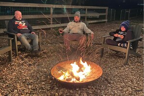 Enjoy the fire pit from April to November.
