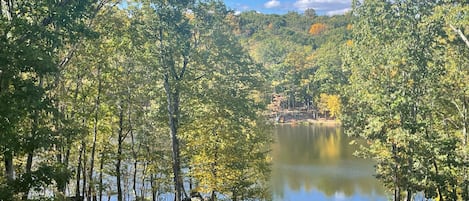 I have a beautiful view of the lake from my backyard.
