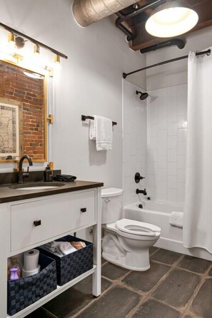 Renovated bathroom.