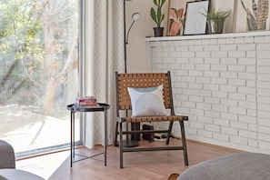 Ease into this reading corner which has plenty of natural light